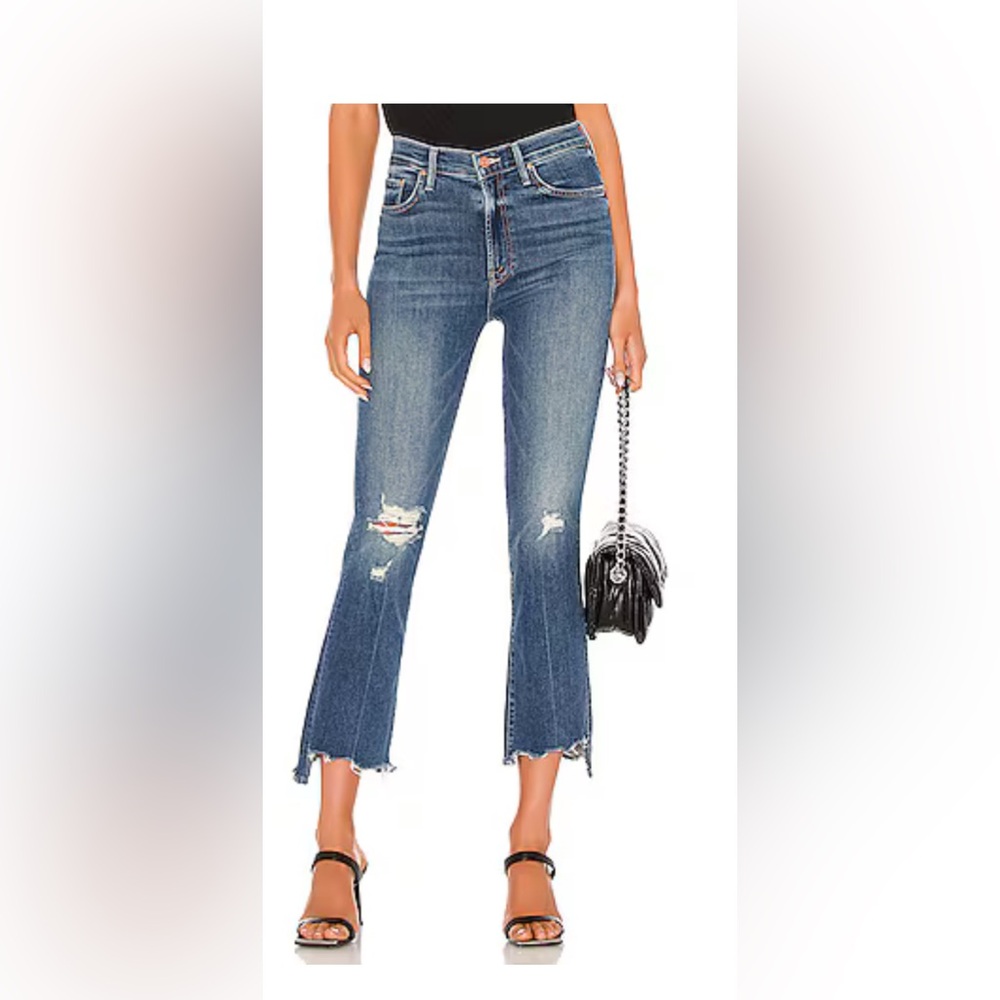 MOTHER Distressed Blue Flare Jeans